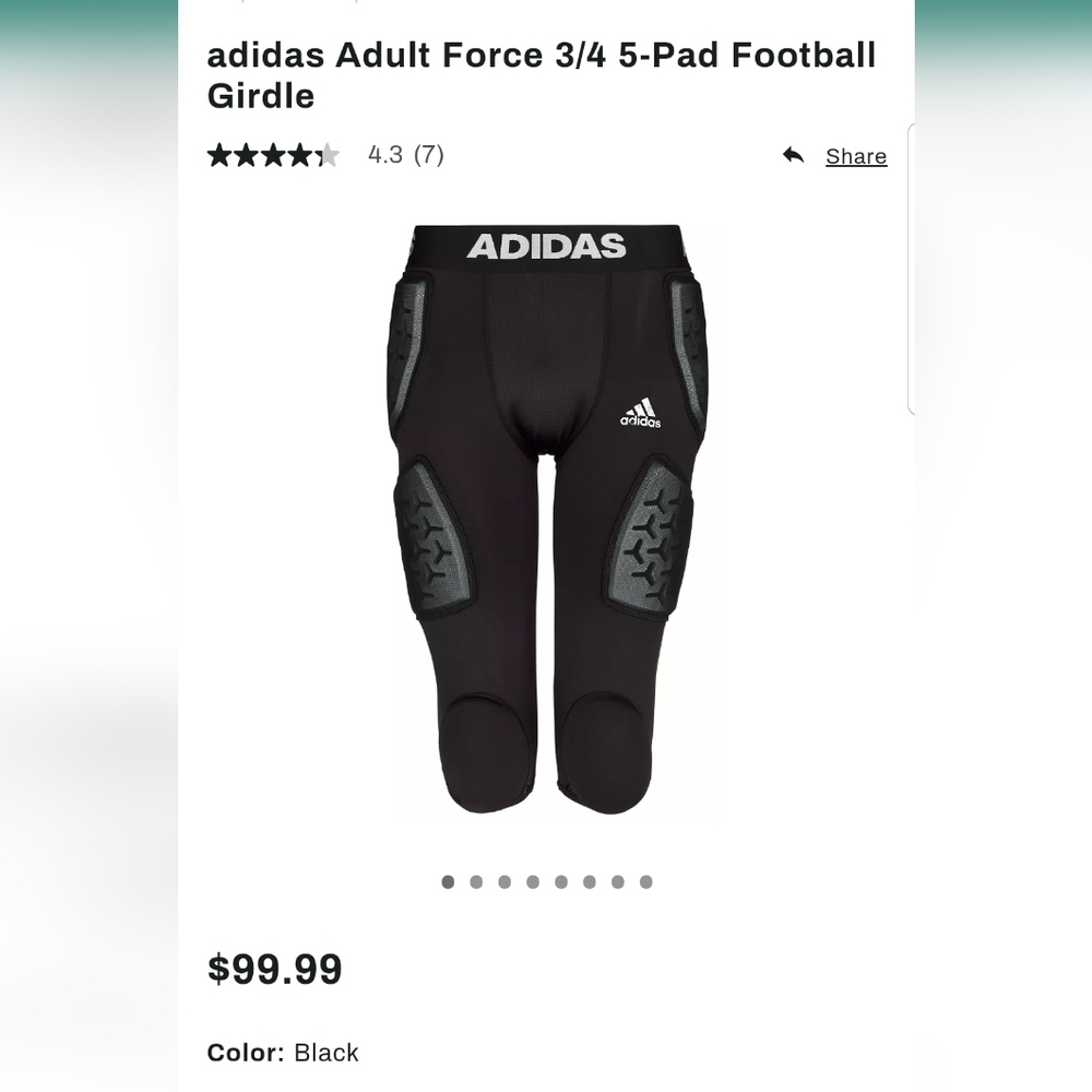 Adidas Aeroready Football Girdle 3/4, 5 Padded Performnce Underlayer